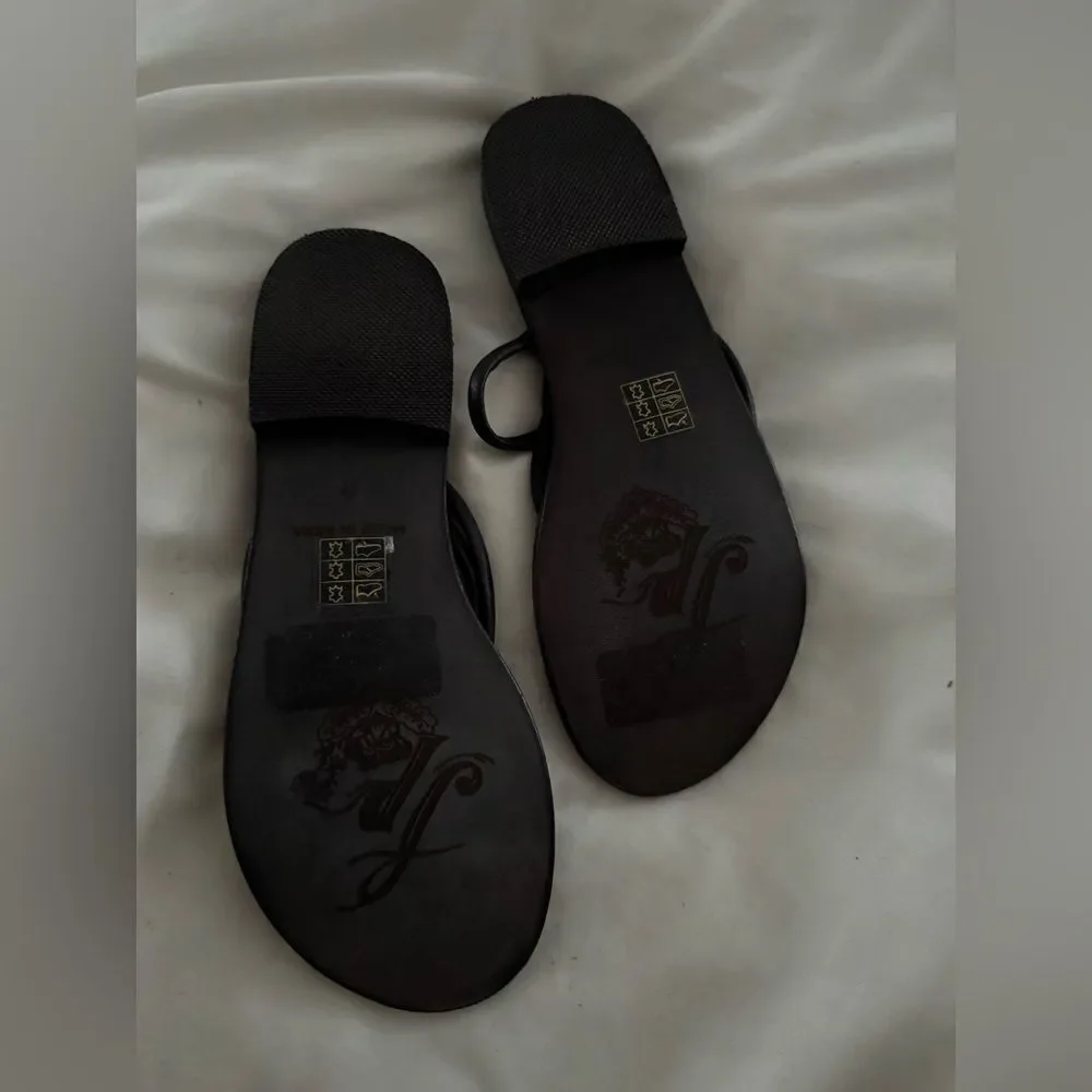 Free People Kayla Black Soft Strappy Slip On Sandals